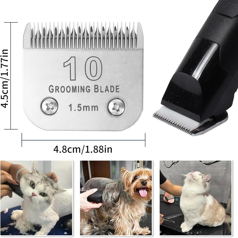 OEMIRY Size 4FC+5FC+7FC Detachable Dog Grooming Blades, Compatible with Andis, Oster A5, Wahl KM10 Series Clippers, Silver (3 Packs) - Image 4